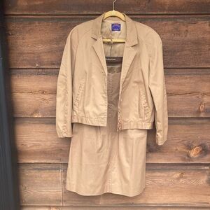 Tan Jacket-Skirt Set